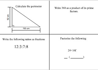 Starter on product of prime factors, factorising an expression, ratio and Pythagoras' Theorem.